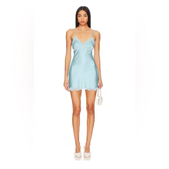 REVOLVE Dresses & Skirts - Revolve blue satin dress. Size small. Brand new.